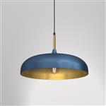 Lincoln Large Blue and Gold Ceiling Pendant MLP7901