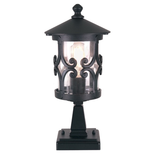 Hereford IP23 Porch Pedestal Lantern BL12-BLACK
