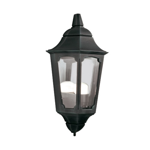 Parish Black IP43 Outdoor Half Lantern PR7-Black