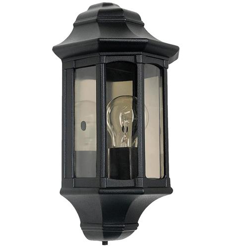 Newbury Outdoor IP44 Black Half Wall Lantern GZH-NB7
