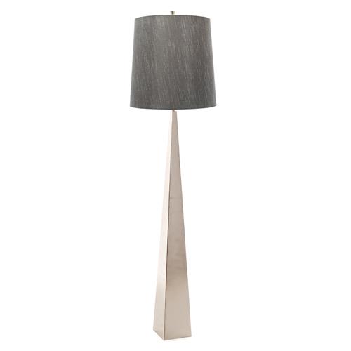 Ascent Polished Nickel Floor Lamp With Grey Shade ASCENT-FL-PN