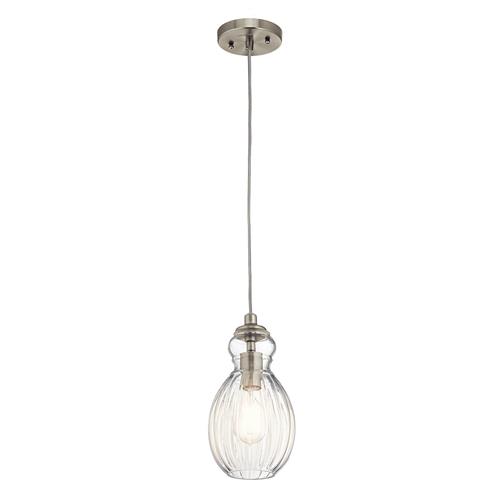 Riviera Brushed Nickel And Clear Glass Pendant KL-RIVIERA-P-C