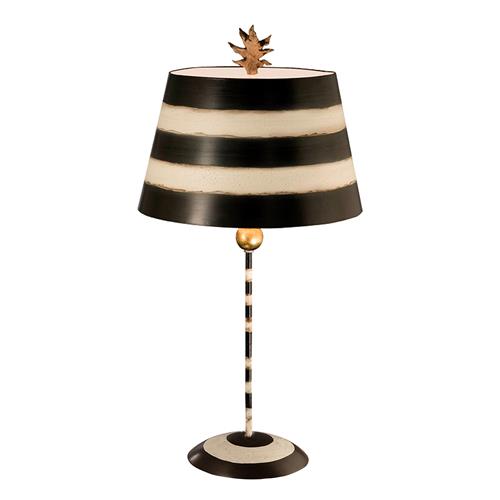 Table Lamp Striped Finish Gold Leaf Finials FB-SOUTHBEACH-TL