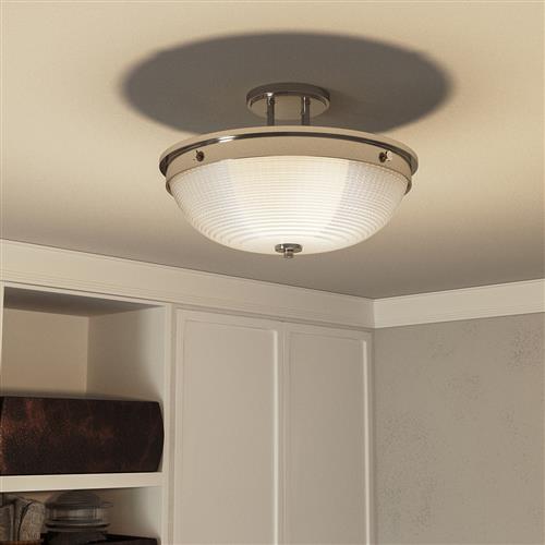 Two Light Semi-Flush Fitting Imperial Silver Finish QZ-MANTLE-SF-IS