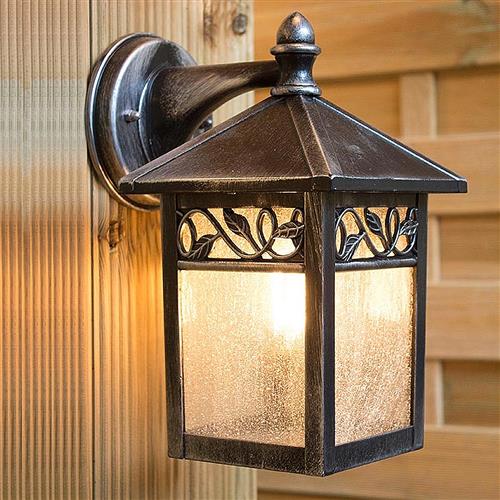 Winchcombe Black Silver IP44 Outdoor Wall Light GZH-WC2