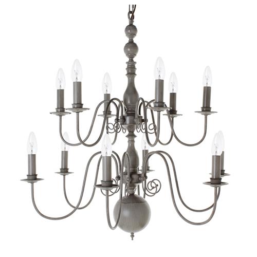 Bologna Grey Multi-Arm 12 Light Two Tier Fitting PG05579/12/GRY
