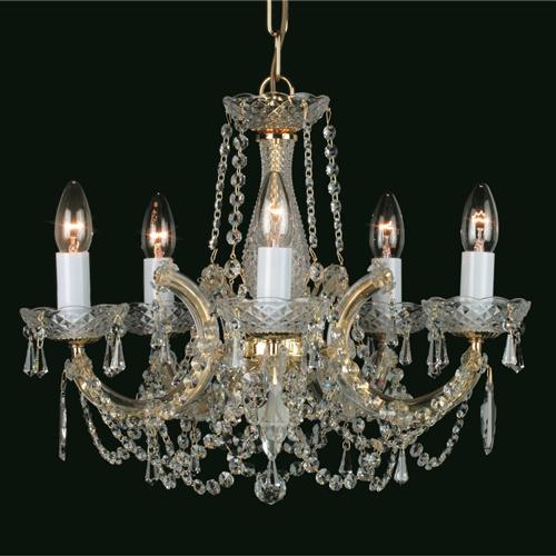 Marie Theresa Polished Gold & Crystal 5 Light Fitting CP00150/05/G