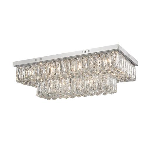 Lilou Crystal And Chrome Convertible Ceiling 12 Light CFH1708/12/CH