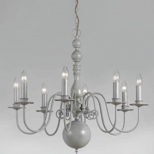 Bologna Grey Hand Painted 8 Light Multiarm Light PG05579/08/GRY