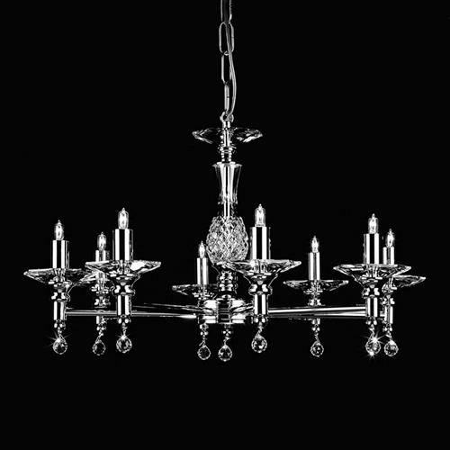 Somerfield 8 Arm Nickel And K9 Crystal Ceiling Fitting IX0435