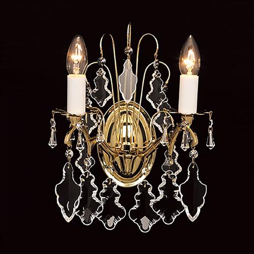 Louvre Polished Brass & Crystal Double Wall Light CP06003/02/WB/PB