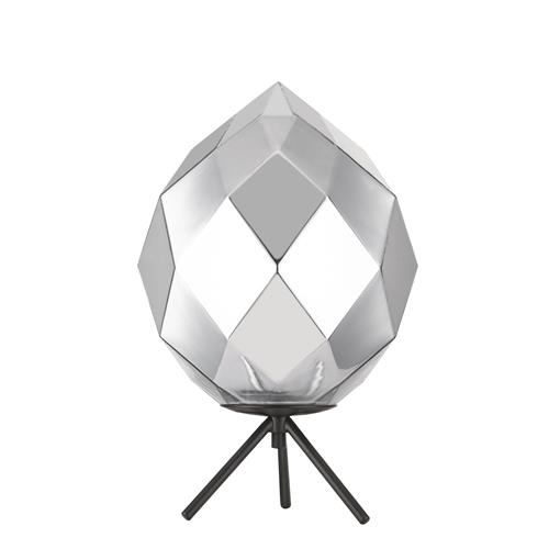 Zoe Chrome Glass & Matt Black Tripod Table Lamp PG1807/01/TL/CH/BLK