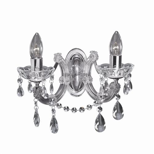 Marie Therese Chrome and Crystal Wall Light 399-2