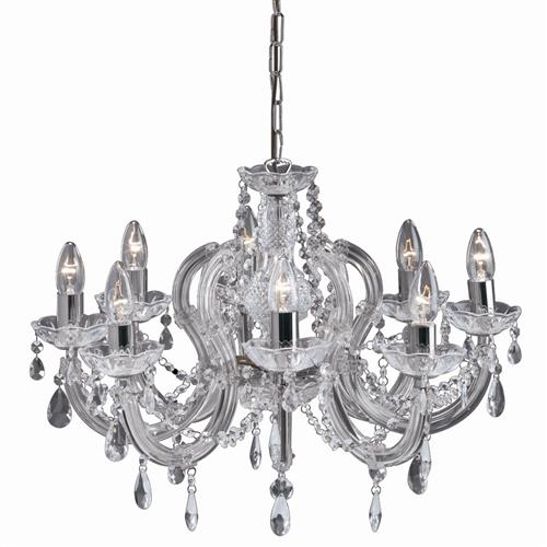 Marie Therese 8 Light Chrome and Clear Crystal Chandelier 399-8