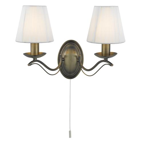 Andretti Antique Brass Double Wall Light 9822-2AB