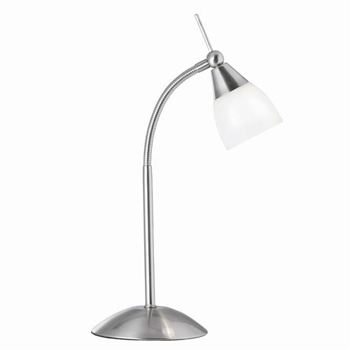 Touch Single Satin Silver/Opal Glass Table Lamp 9961SS