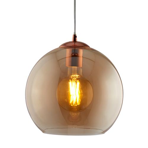 Balls Antique Brass/Amber Glass pendant Light 1632AM