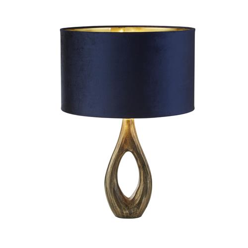 Bucklow Antique Brass And Navy Table Lamp 86531AZ
