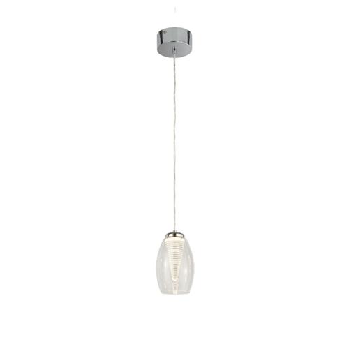 Cyclone LED Chrome and Clear Glass Single Pendant 97291-1CL