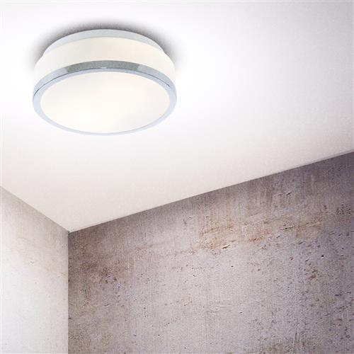 Bathroom IP44 Chrome/Opal Flush Ceiling Light 7039-23CC
