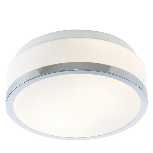 Bathroom Chrome/Opal Flush Ceiling Light 7039-23CC