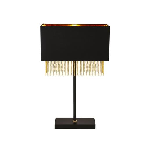 Fringe Black & Gold Metal Table Lamp 8722BK