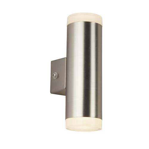 Metro IP44 rated Satin Silver Outdoor LED Double Wall Light 2100SN