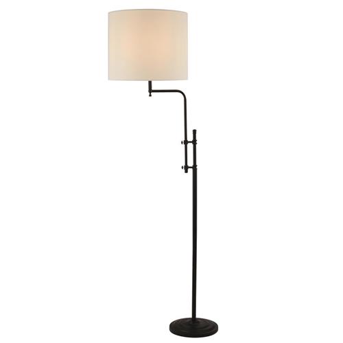 Munich Black and Linen Floor Lamp 12083-1BK