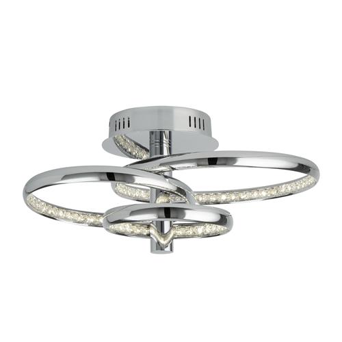 Rings LED Chrome/Crystal Semi Flush Ceiling light 3133-3CC