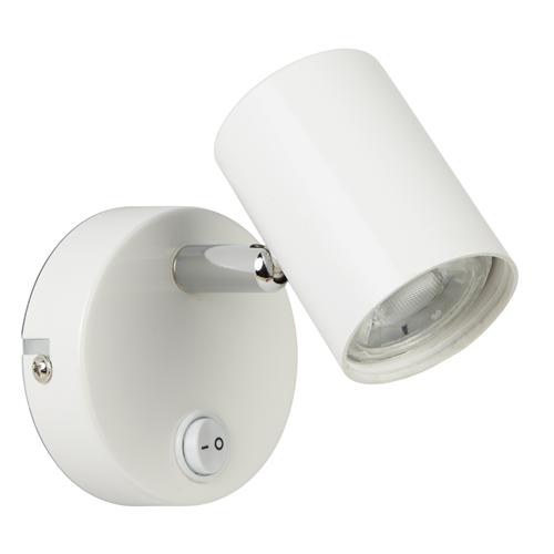 Rollo LED White/Chrome Single Switched Wall Light 3171WH