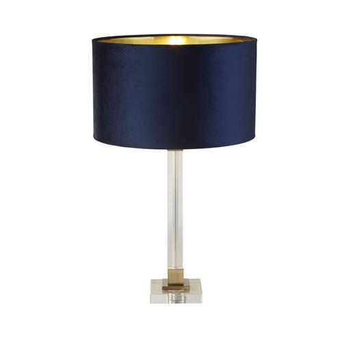 Scarborough Crystal And Brass Metal Table lamp With Navy Shade 67522AZ