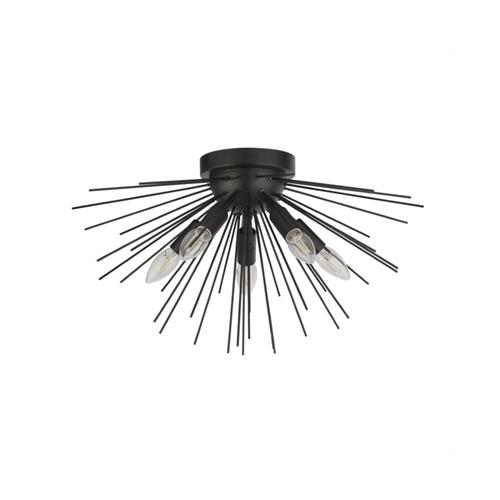 Sputnik Black Flush Five Light Ceiling Fitting 6305-5BK