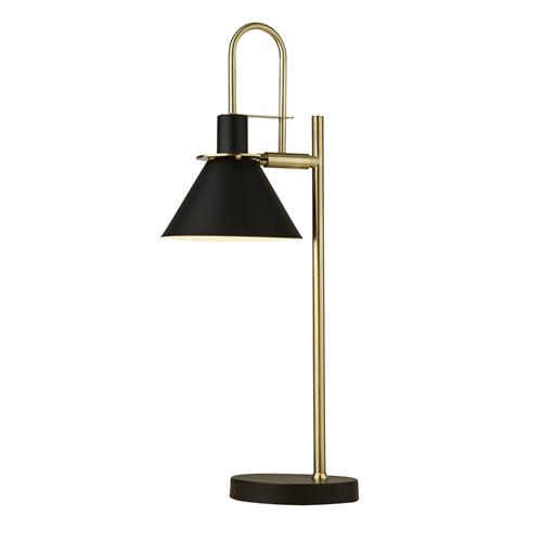 Trombone Brass & Black Single Light Table Lamp 8128bk
