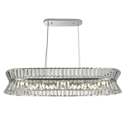 Uptown 10 Light Oval Chrome And Crystal Pendant 59410-10CC