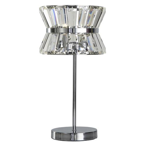 Uptown Polished Chrome And Clear Crystal 2 Light Table Lamp 59411-2CC