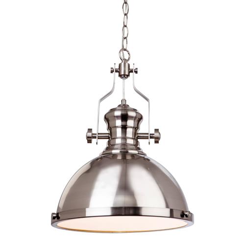Albion Industrial Styled Ceiling Pendant Brushed Steel 5909BS