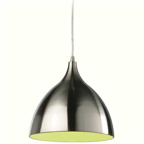 Café Brushed Steel With Green Inner Pendant 5743BSGN
