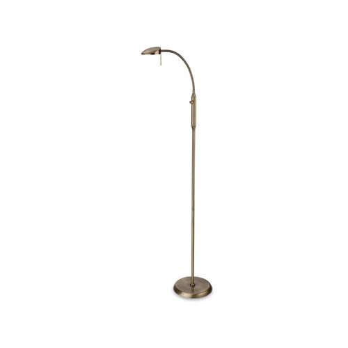 Milan Antique Brass Dimmable LED Reading Floor Lamp 4927AB