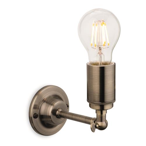 Indy Antique Brass Adjustable Single Arm Wall Light 7650AB