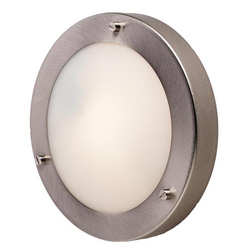 Rondo IP54 Brushed Steel Flush/Wall Light 2745BS