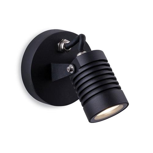 Grettel Black LED IP65 Rated Single Outdoor Wall Light 1283-20