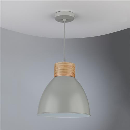 Adna Grey And Wood Ceiling Pendant ADN0139