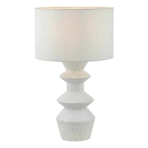 Bidelia Matt White Textured Table Lamp And Off White Drum Shade BID422