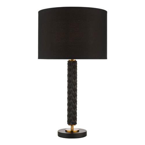 Emani Black And Aged Gold Table Lamp With Black Shade EMA4254+KEL1222