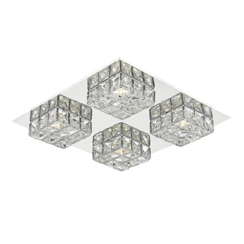 Imogen Crystal LED Four Light Semi Flush Ceiling Fitting IMO0450