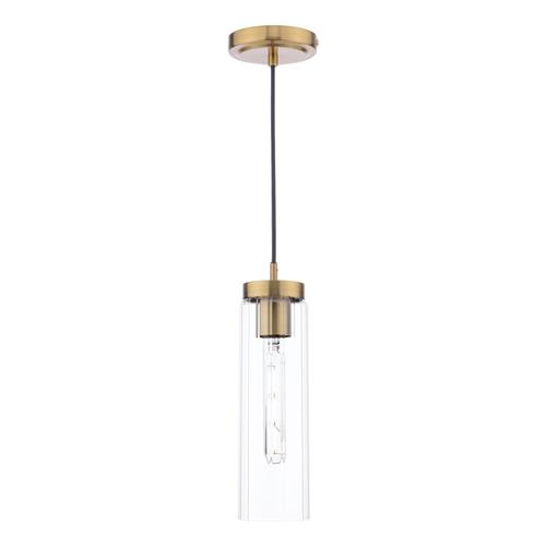 Jodelle Bronze And Clear Ribbed Glass Single Pendant JOD0163