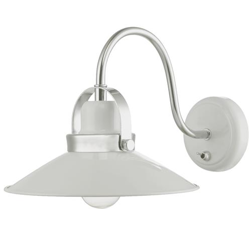 Liden White and Chrome Switched Wall Light LID072