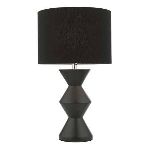 Max Matt Black Ceramic Stacked Table Lamp & Black Shade MAX4222