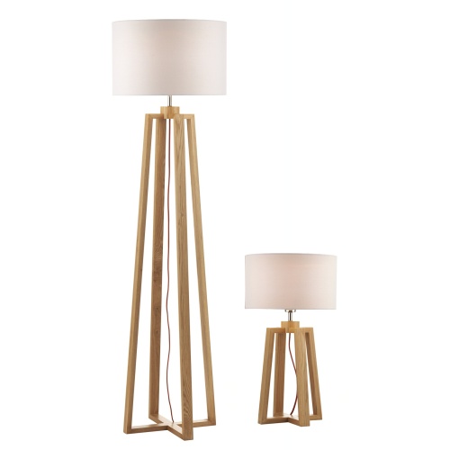 Pyramid Table And Floor Lamp Pyr4943, Contemporary Wooden Floor Lamps Uk