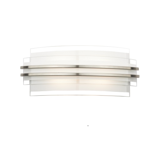 Sector LED 390mm Chrome and Glass Wall Light SEC372